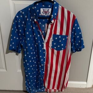 Chubbies Men's Blue and Red Star-Striped Shirt
